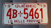 Vintage plaque d'immatriculation du Québec 1973