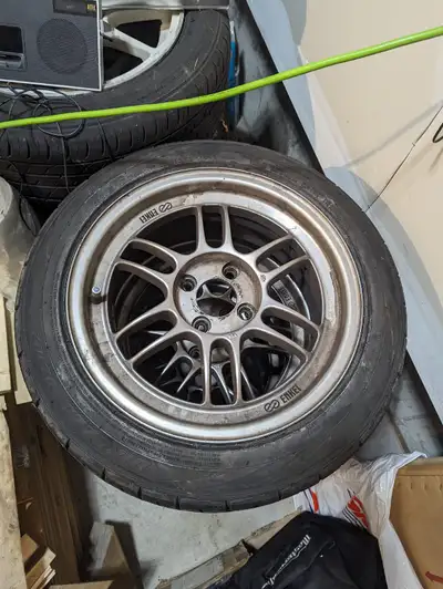 Enkei RPF1s 4x100 15 by 7x2 Offset55+ Came off of a Honda Civic TIRES HAVE BEEN TAKEN OFF THE RIMS....