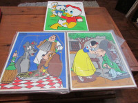 Three vintage children's wooden puzzles Playskool