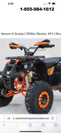2020 Venom E-Grizzly Electric ATV | 48V | 1500W Brushless