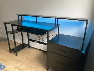 Black Desk with Drawers, View more