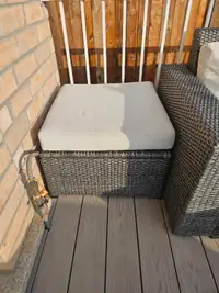 2 outdoor patio ottomans IKEA solleron stools