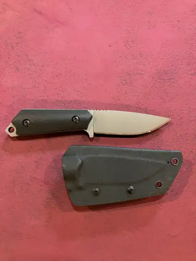 Springtime gear closet clean out. Camping/hunting knife with rigid moulded hard-shell belt sheath. T...