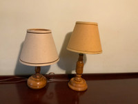 Two Wooden Bedside Lamps