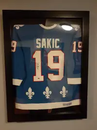 Joe Sakic Nordique Autographed framed Jersey
