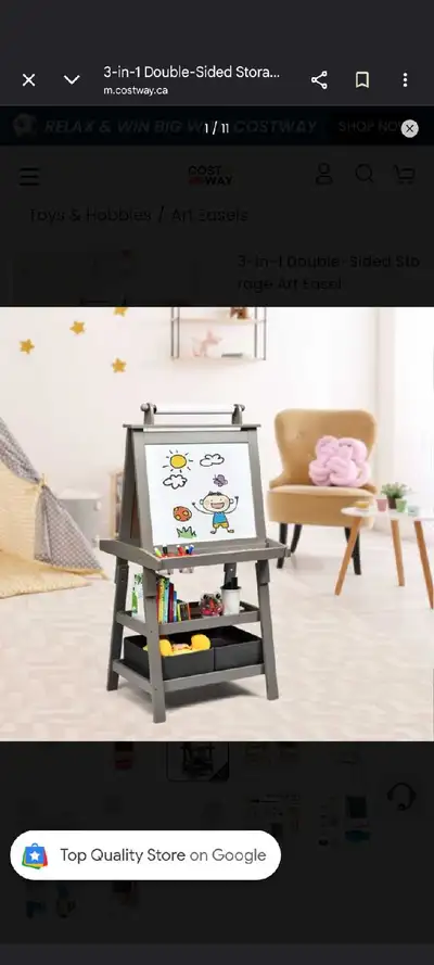 First image of similar product.(No shelves below easel) All parts included. Unleash your child's cre...