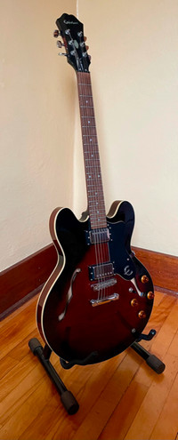 Epiphone Model DOT Semi- Acoustic Electric Guitar with case.