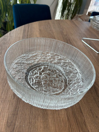 Vintage Textured Glass Bowl by Ravenhead Topaz Glass