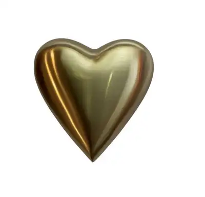 "Golden Brass Heart" Keepsake Miniature Cremation Urn. This Golden color handcrafted heart shaped mi...