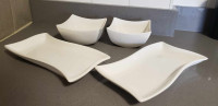 White ceramic plates and bowls