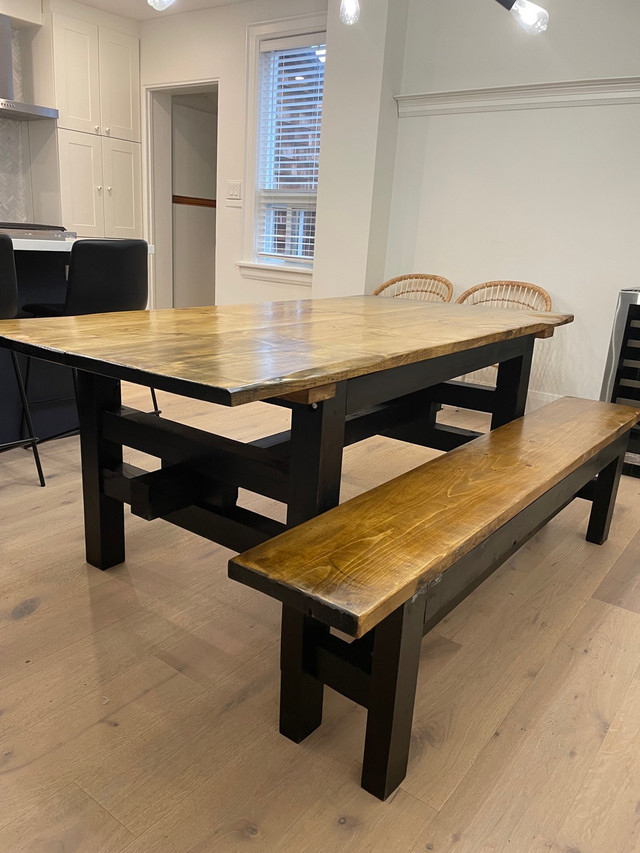 Dining table 72inches by 36 with a FREE! Wood bench in Dining Tables & Sets in City of Toronto - Image 3