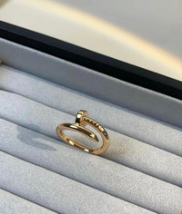 Car-tier style 18k gold plated nail ring 