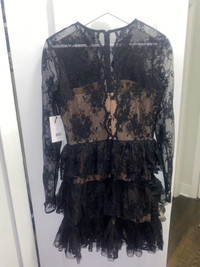 Bailey 44 nude and black lace dress size 6 - never worn