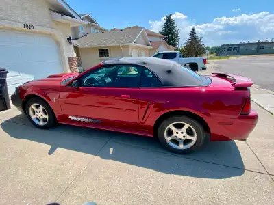 2003 Mustang Convertible – Summer Ready! Beautiful red Mustang convertible with only 120,000 km Runs...