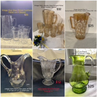 Vintage Glass / Crystal Pitchers, see pictures for details
