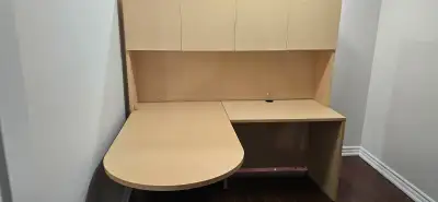 x 5' L-Shaped Office Desk with Hutch + FREE Keyboard Tray | Home, View more