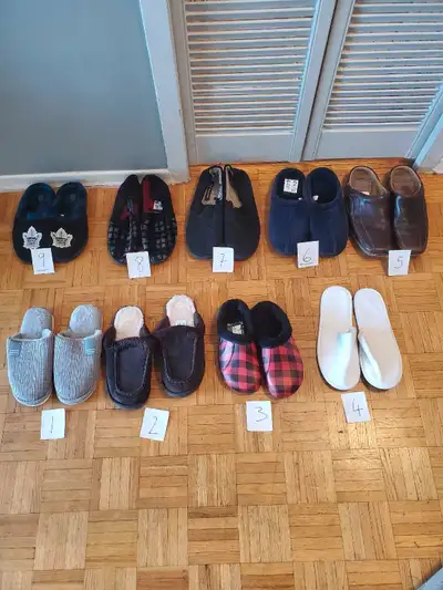 I have a variety of men's slippers for sale! These slippers come in various sizes and styles, perfec...