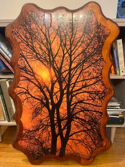 Rustic, vintage decoupage, lovely piece of work, one of a kind, solid wood. Size: 34 inches tall, 23...