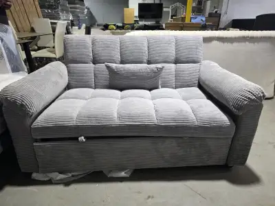 Grey Corduroy Futon Sofa Bed, View more