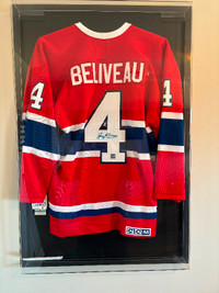Montreal Canadiens Jean Beliveau signed and framed jersey