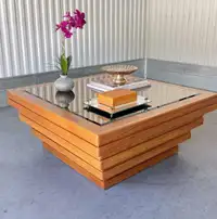 Vintage pyramid  mirrored table