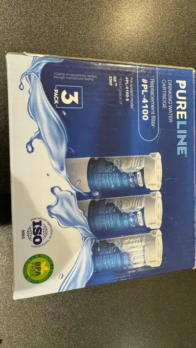 Refrigerator Water Filter. 3 NEW SEALED FILTERS. #PL-41000 for #PL-4100-S system fits GE and XWF. #P...