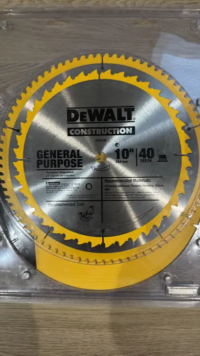 DeWalt saw blade. 10” 40T New. $25 SOLD DeWalt saw blade. 12” 80T New. $50 Pick up only. If ad is up...