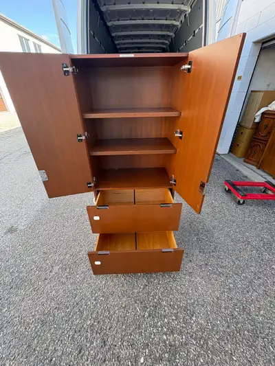 Free delivery used Wooden Cabinet with Shelves and Drawers, View more