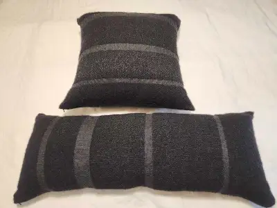 Restoration Hardware Throw Pillows for sale! $45 EACH or $80 for both! Prices are firm. Displayed de...