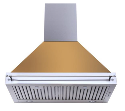 Turin Milazzo Wall Mounted Range Hood 36" Gold - 900 CFM, View more