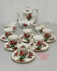 Hammersley Grandmother’s Rose coffee pot and 6 cups 