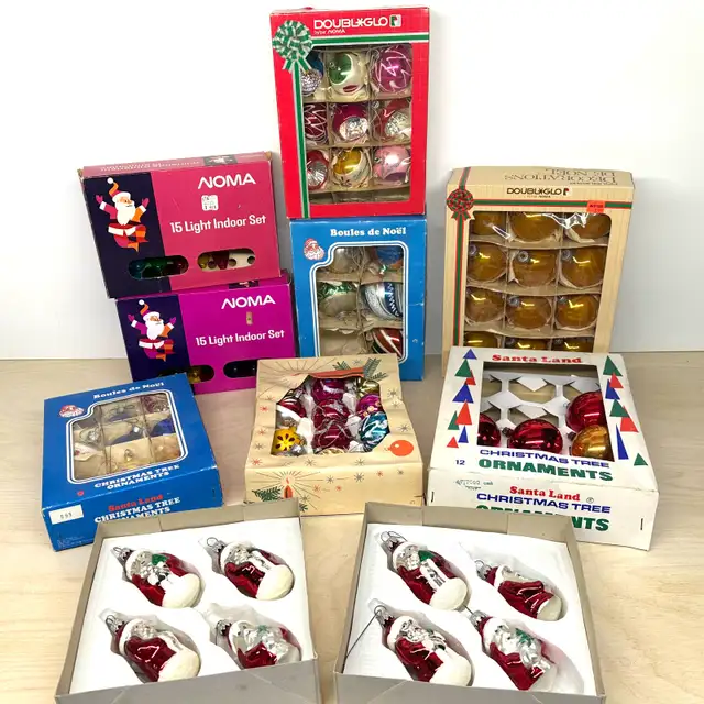 Vintage Christmas Ornaments and Lights