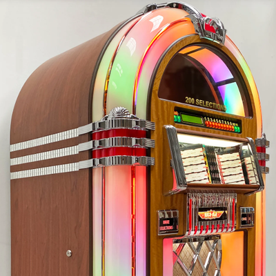 Want the vintage style without the CD stack? This Rock-Ola features Bluetooth streaming, letting you...