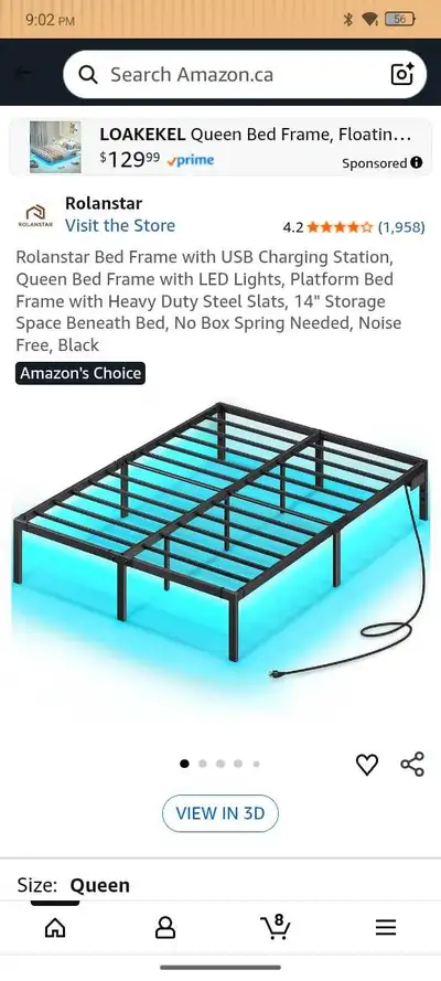 queen stele bedframe , View more