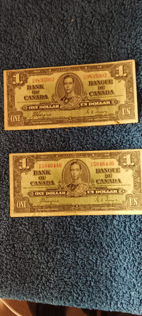 CANADIAN 1937 KING GEORGE ONE DOLLAR BILL