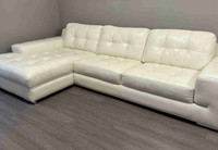 Genuine leather 2 piece sectional with chaise