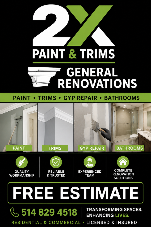 2X Paint & Trims General Renovations