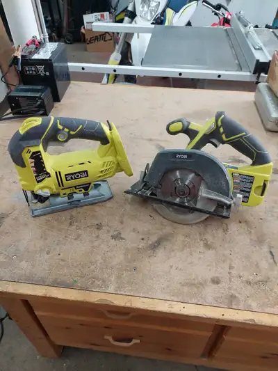 Ryobi jig saw and 5 1/2" skill saw, View more