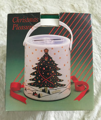 Vintage 'Christmas Pleasure'  Ice Bucket-Reduced