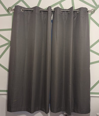 Gently used 2 pcs Silver Grey Blackout Curtains 63 in X 40 in