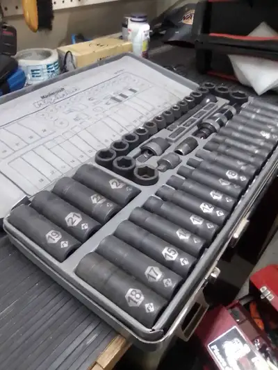48 PCs impact set never used in shop. Home hobbies guy older and injured no more playing with tools....