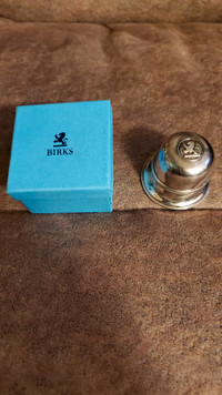Vintage Birks Dome Lion Silver Ring Box and Blue outer blue box