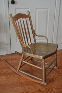 Solid Oak kids or accent rocking chair