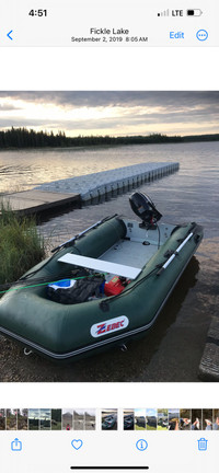 Inflatable boat with motor for sale