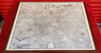 Le Cadratin Plan de Turgot Paris 1739 framed historical city map