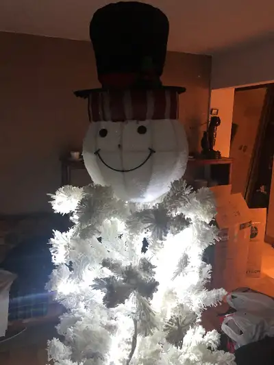 Snowman Christmas tree. Paid 150$ , your for 50$Check photos. Pick up in Etobicoke. No holds , no re...