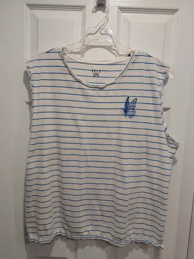 GUC - Women's ELLE Striped Sleeveless Casual Shirt Size XXL, View more