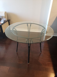 Glass dining table and chairs