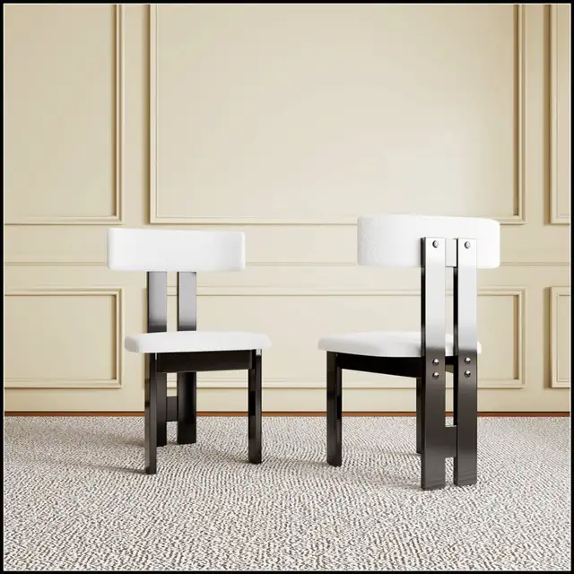 Modern Dining Chair, Curved Backrest Upholstered in Chairs & Recliners in Markham / York Region - Image 4