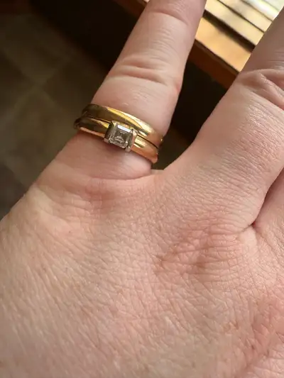 Vintage Gold/Diamond Wedding Set, View more